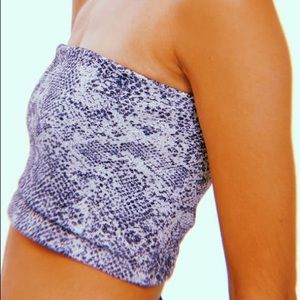 Topshop Snakeskin Print Bandeau Top